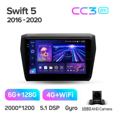 Штатная магнитола Teyes CC3 6+128 Gb Suzuki Swift 5 2016-2020 9" 2k