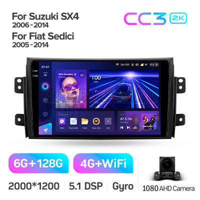 Штатна магнітола Teyes CC3 6+128 Gb Suzuki SX4 1 2006-2014 9" 2k