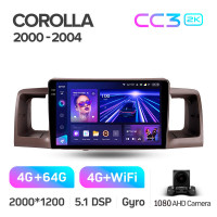 Штатна магнітола Teyes CC3 4+64 Gb Toyota Corolla E130 E120 2000-2004 9" 2k