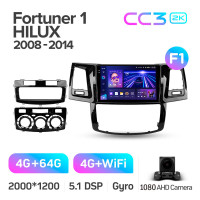 Штатна магнітола Teyes CC3 4+64 Gb Toyota Fortuner 1 AN50 AN60 HILUX Revo Vigo (F1) 2008-2014 9" 2k