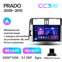 Штатная магнитола Teyes CC3 4+64 Gb Toyota Land Cruiser Prado 150 2009-2013 (A) 9" 2k