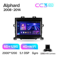 Штатная магнитола Teyes CC3 6+128 Gb Toyota Alphard H20 2008-2014 9" 2k