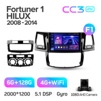 Штатная магнитола Teyes CC3 6+128 Gb Toyota Fortuner 1 AN50 AN60 HILUX Revo Vigo (F1) 2008-2014 9" 2k