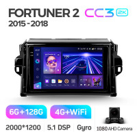 Штатная магнитола Teyes CC3 6+128 Gb Toyota Fortuner 2 2015-2018 9" 2k