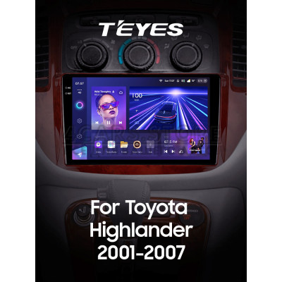 Штатная магнитола Teyes CC3 6+128 Gb Toyota Highlander 1 XU20 2001-2007 9" 2k (L1)
