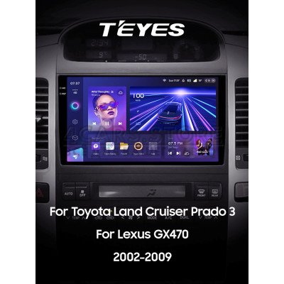 Штатная магнитола Teyes CC3 4+64 Gb Toyota Land Cruiser Prado 120 3 III Lexus GX470 GX 470 J120 2002-2009 (F1) (A) 9" 2k