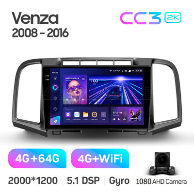 Штатная магнитола Teyes CC3 4+64 Gb Toyota Venza 2008-2016 9" 2k
