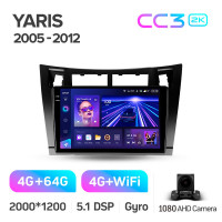 Штатная магнитола Teyes CC3 4+64 Gb Toyota Yaris XP90 2005-2012 (F1) 9" 2k