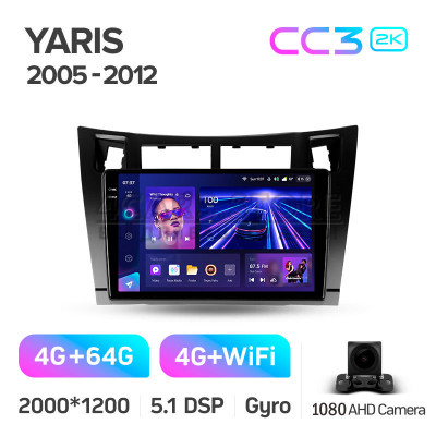 Штатна магнітола Teyes CC3 4+64 Gb Toyota Yaris XP90 2005-2012 (F1) 9" 2k Штатна магнітола Teyes CC3 4+64 Gb Toyota Yaris XP90 2005-2012 (F1) 9" 2k