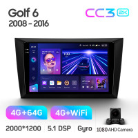 Штатна магнітола Teyes CC3 4+64 Gb Volkswagen Golf 6 2008-2016 9" 2k