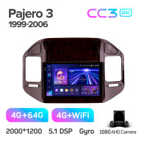 Штатная магнитола Teyes CC3 4+64 Gb Mitsubishi Pajero 3 V70 V60 1999-2006 (brown) 9" 2k