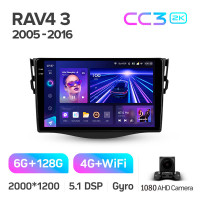 Штатная магнитола Teyes CC3 6+128 Gb Toyota RAV4 3 XA30 (F1) 2005-2016 9" 2k