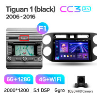 Штатна магнітола Teyes CC3 6+128 Gb Volkswagen Tiguan 1 NF 2006-2017 (F1) (24mm) 9" 2k