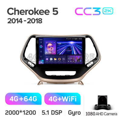 Штатна магнітола Teyes CC3 4+64 Gb Jeep Cherokee 5 KL 2014-2018 10" 2k Штатна магнітола Teyes CC3 4+64 Gb Jeep Cherokee 5 KL 2014-2018 10" 2k