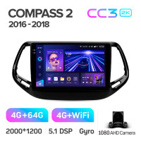 Штатная магнитола Teyes CC3 4+64 Gb Jeep Compass 2 MP 2016-2018 10" 2k