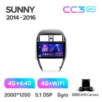 Штатная магнитола Teyes CC3 4+64 Gb Nissan Sunny 2014-2016 10" 2k