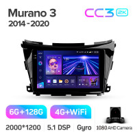 Штатная магнитола Teyes CC3 6+128 Gb Nissan Murano 3 Z52 2014-2020 10" 2k