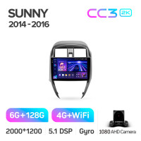 Штатная магнитола Teyes CC3 6+128 Gb Nissan Sunny 2014-2016 10" 2k