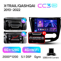 Штатна магнітола Teyes CC3 6+128 Gb Nissan X-Trail X Trail 3 T32 2013-2022- (F1) Manual air conditioning (AB) 10" 2k