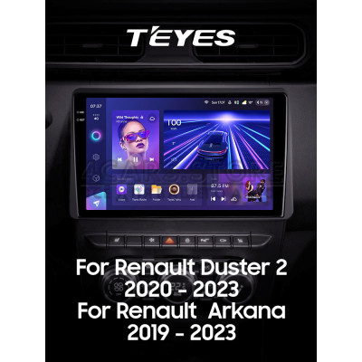 Штатная магнитола Teyes CC3 4+64 Gb Renault Duster HM 2 2020-2023 (F1) 10" 2k