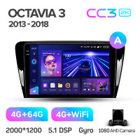 Штатная магнитола Teyes CC3 4+64 Gb Skoda Octavia 3 A7 2013-2018 (A) 10" 2k