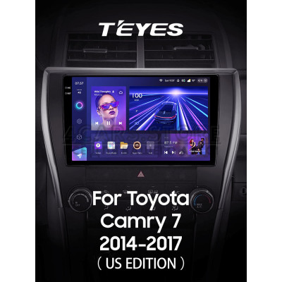 Штатная магнитола Teyes CC3 4+64 Gb Toyota Camry 7 XV 50 55 North America 2014-2017 (B) 10" 2k