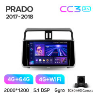 Штатная магнитола Teyes CC3 4+64 Gb Toyota Land Cruiser Prado 150 2018-2020 10" 2k