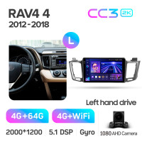 Штатная магнитола Teyes CC3 4+64 Gb Toyota RAV4 4 XA40 5 XA50 2012-2018 10" 2k