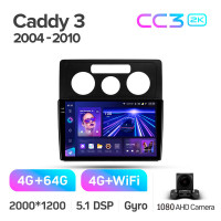 Штатна магнітола Teyes CC3 4+64 Gb Volkswagen Caddy 2K 3 III 2004 - 2010 10" 2k
