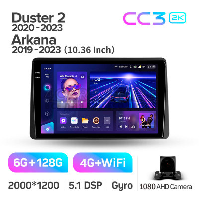 Штатная магнитола Teyes CC3 6+128 Gb Renault Duster HM 2 2020-2023 (F1) 10" 2k