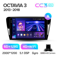 Штатная магнитола Teyes CC3 6+128 Gb Skoda Octavia 3 A7 2013-2018 (A) 10" 2k