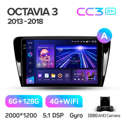 Штатна магнітола Teyes CC3 6+128 Gb Skoda Octavia 3 A7 2013-2018 (A) 10" 2k