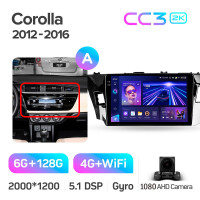 Штатная магнитола Teyes CC3 6+128 Gb Toyota Corolla 11 2012-2016 (A) 10" 2k