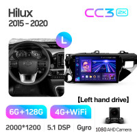 Штатная магнитола Teyes CC3 6+128 Gb Toyota Hilux Pick Up AN120 2015-2020 10" 2k