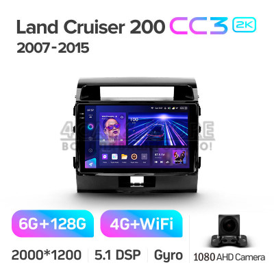 Штатна магнітола Teyes CC3 6+128 Gb Toyota Land Cruiser 11 200 (F1) 2007-2015 10" 2k