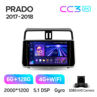 Штатная магнитола Teyes CC3 6+128 Gb Toyota Land Cruiser Prado 150 2018-2020 10" 2k