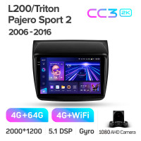 Штатная магнитола Teyes CC3 4+64 Gb Mitsubishi Pajero Sport 2 L200 Triton 2008-2016 (CAN BUS) 9" 2k (L1)