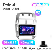 Штатна магнітола Teyes CC3 6+128 Gb Volkswagen Polo Mk4 IV 4 (F2) 2001-2009 9" 2k