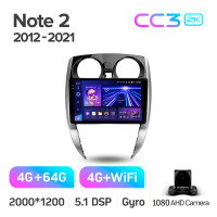 Штатна магнітола Teyes CC3 4+64 Gb Nissan Note 2 E12 2012-2021 10" 2k