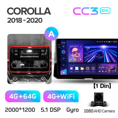 Штатна магнітола Teyes CC3 4+64 Gb Toyota Corolla 12 (1 Din) 2018-2020 (A) 10" 1din 2k Штатна магнітола Teyes CC3 4+64 Gb Toyota Corolla 12 (1 Din) 2018-2020 (A) 10" 1din 2k