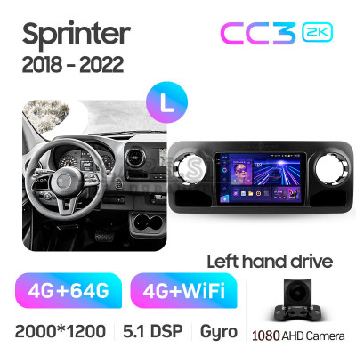 Штатная магнитола Teyes CC3 4+64 Gb Mercedes-Benz Sprinter (F1) 2018-2022 10" 2k (L1) Штатная магнитола Teyes CC3 4+64 Gb Mercedes-Benz Sprinter (F1) 2018-2022 10" 2k (L1)