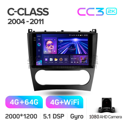 Штатная магнитола Teyes CC3 4+64 Gb Mercedes Benz C-Class W203 CL203 C209 A209 2004-2011 9" 2k (L1)