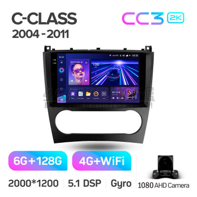 Штатная магнитола Teyes CC3 6+128 Gb Mercedes Benz C-Class W203 CL203 C209 A209 2004-2011 9" 2k (L1)