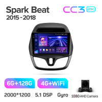 Штатна магнітола Teyes CC3 6+128 Gb Chevrolet Spark Beat (F2) 2015-2018 9" 2k