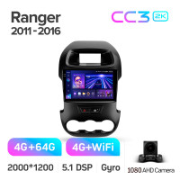 Штатная магнитола Teyes CC3 4+64 Gb Ford Ranger (F2) 2011-2016 9" 2k