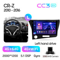 Штатна магнітола Teyes CC3 4+64 Gb Honda CR-Z 1 CRZ (Left hand drive) 2010-2016 9" 2k