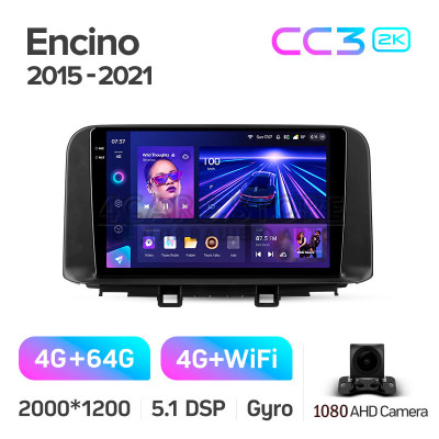 Штатна магнітола Teyes CC3 4+64 Gb Hyundai Encino 2018-2019 10" 2k