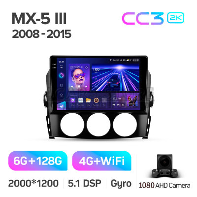 Штатна магнітола Teyes CC3 6+128 Gb Mazda MX-5 III 3 NC 2008-2015 9" 2k