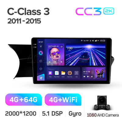 Штатна магнітола Teyes CC3 4+64 Gb Mercedes-Benz C-Class 3 W204 C204 S204 2011-2015 9" 2k (L3)
