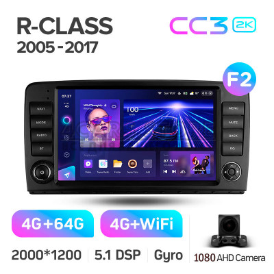 Штатная магнитола Teyes CC3 4+64 Gb Mercedes Benz R-Class W251 R280 R300 R320 2005-2017 button (F2) 9" 2k (L1)